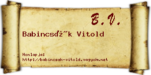 Babincsák Vitold névjegykártya